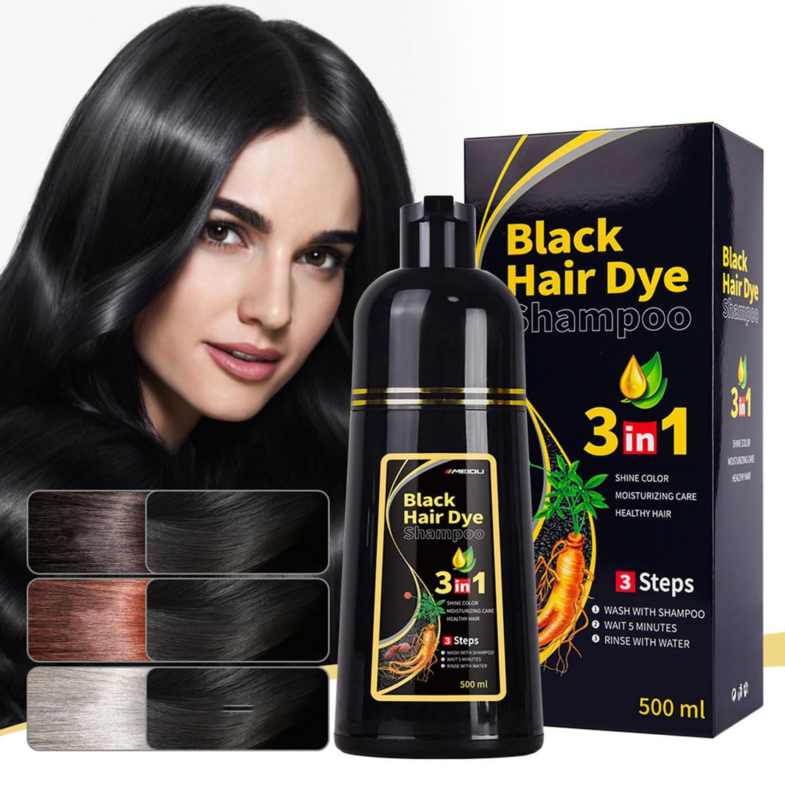 Amazon.com : Gnozuiky Hair Color Shampoo, 3 In 1 Instant Dye for